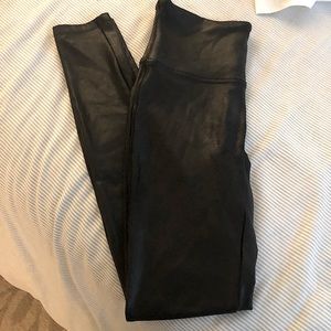 Spanx Faux Leather Leggings Medium Black